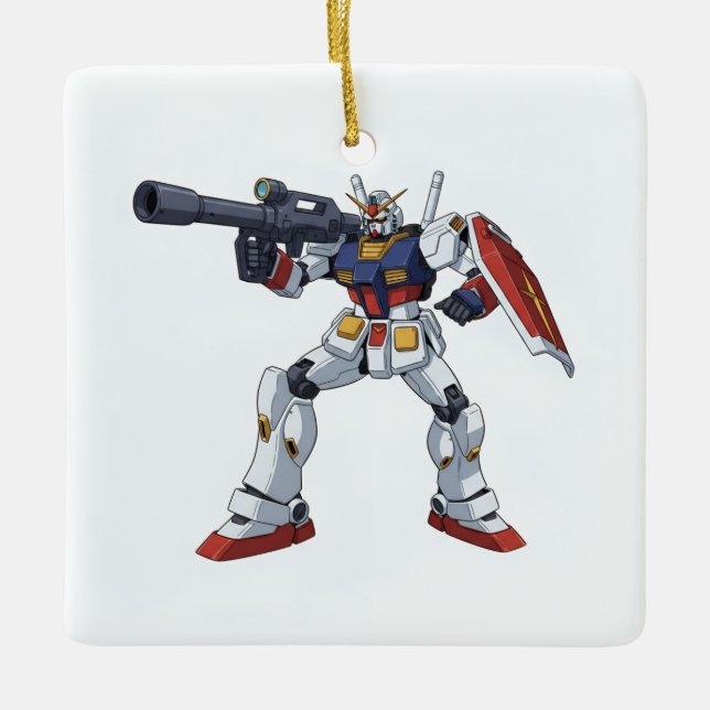 Classic Retro RX-78-2 Gundam Mecha Anime Illustrat Keramikornament (Vorderseite)