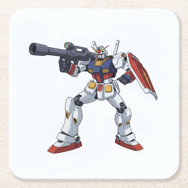 Classic Retro RX-78-2 Gundam Mecha Anime Illustrat Rechteckiger Pappuntersetzer (Vorderseite)