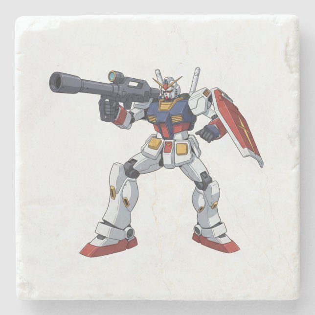Classic Retro RX-78-2 Gundam Mecha Anime Illustrat Steinuntersetzer (Vorderseite)