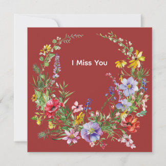 Classic Retro Wreath Illustration Note Cards Mitteilungskarte