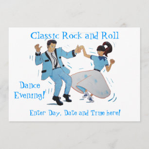 Classic Rock and Roll Jive Dancing Blue Anzug Einladung