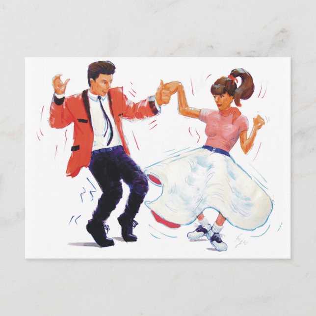 Classic Rock and Roll Jive Dancing Postcard Postkarte (Vorderseite)