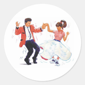 Classic Rock and Roll Jive Dancing Runder Aufkleber