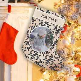 Classic Rokoko Muster Round Family Foto Kleiner Weihnachtsstrumpf