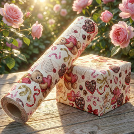 Classic Romance: Vintage Teddy Bear Geschenkpapier