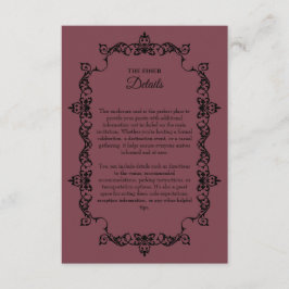 Classic Romantic Rosewood Ornately Framed Wedding Begleitkarte