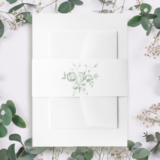 Classic Romantic Sage Rose Einladungsbanderole