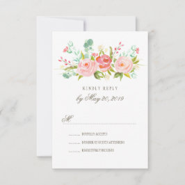 Classic Rose Garden Wedding RSVP Card Karte