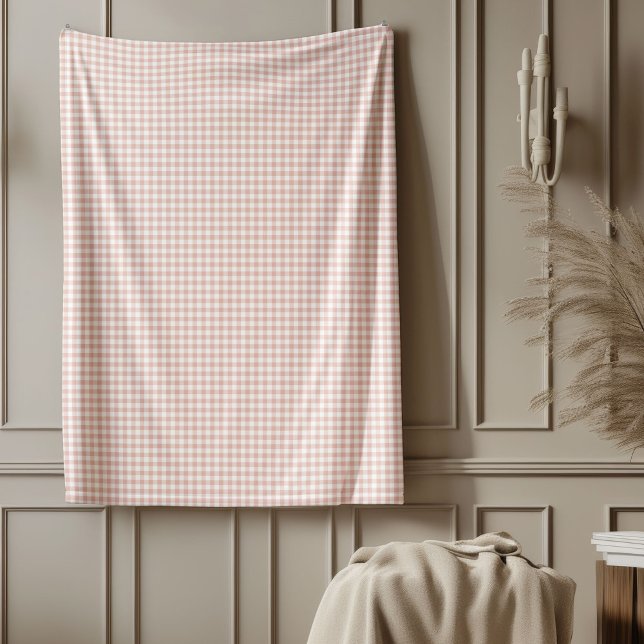 Classic Rose Gold Karo Throw für stilvolle Zuhause Fleecedecke (Classic Rose Gold Check Throw for Stylish Homes Fleece Blanket)