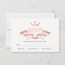 Classic Rose Gold Wappen Wedding RSVP Card Karte