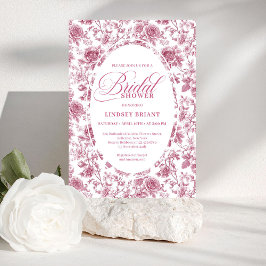 Classic Rose Pattern Floral Toile Bridal Shower   Einladung