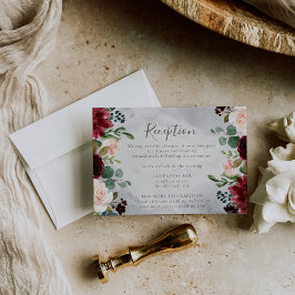 Classic Rose Peony Blume Hochzeitsempfang Begleitkarte