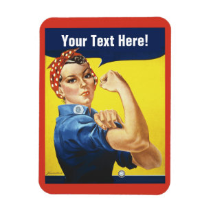 Classic Rosie the Riveter mit Ihren Worten Magnet