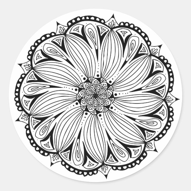 Classic Round Mandala Sticker (Vorderseite)