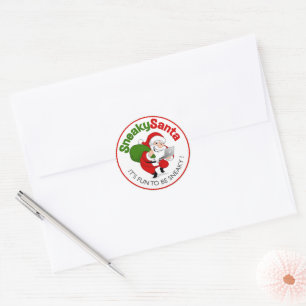 Classic Round Sneaky Santa Sticker