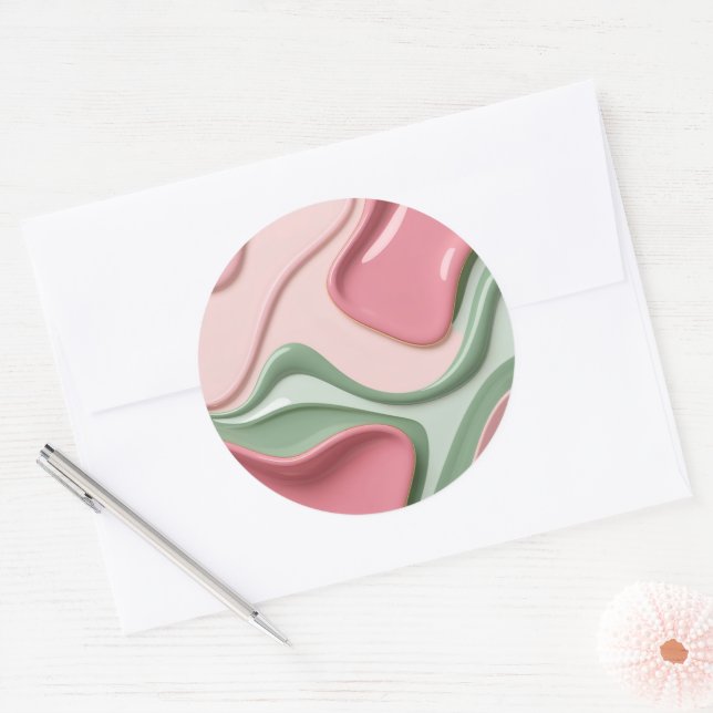 Classic round sticker in stylish graphic (Umschlag)