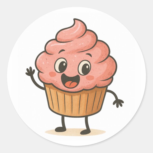 Classic Round Stickers Cute Design  (Vorderseite)