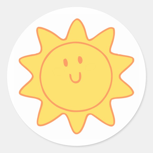 Classic Round Stickers (Cute Design) (Vorderseite)