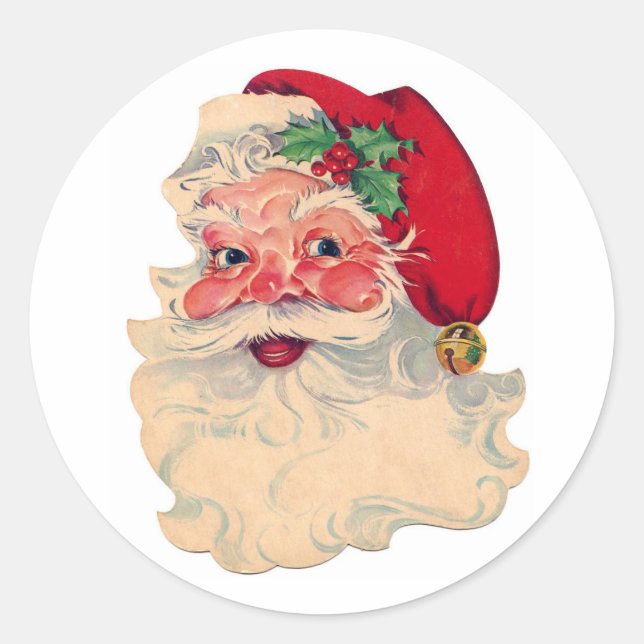 CLASSIC ROUND STICKERS RETRO Santa Claus (Vorderseite)