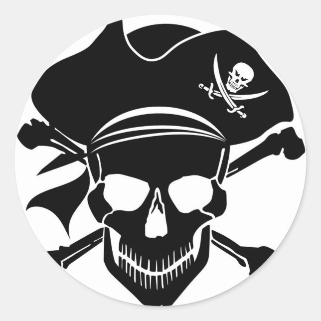 Classic Round Stickers – Skeleton Design (Vorderseite)