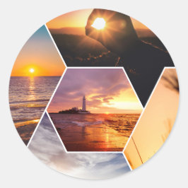 Classic Round Stickers Sun Set, Naturvorstellungsk