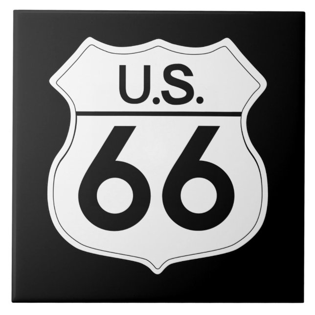 Classic Route 66 Large Kitchen Tile Fliese (Vorderseite)