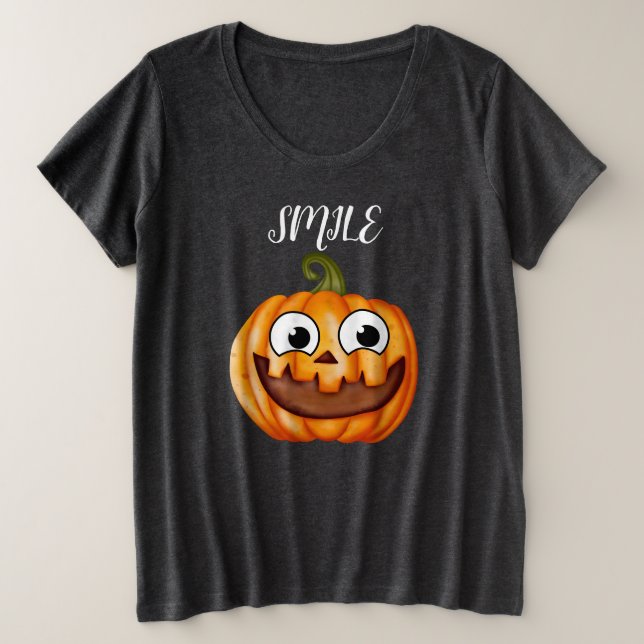 classic rustic retro Happy pumpkin Große Größe T-Shirt (Design vorne)