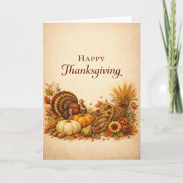 Classic Rustic Thanksgiving Turkey Harvest Karte