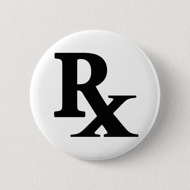Classic Rx Pharmacy Icon drucken Apotheke Geschenk Button (Vorderseite)