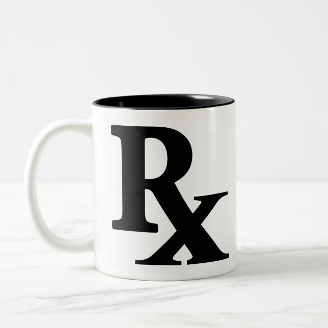 Classic Rx Pharmacy Icon drucken Apotheke Geschenk Zweifarbige Tasse (Links)