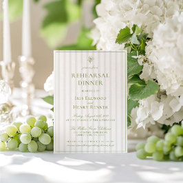 Classic Sage Green & Beige Probe Dinner Einladung