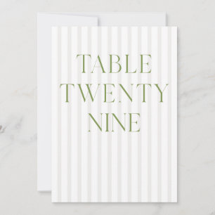 Classic Sage Green & Beige Wedding 29 Tischnummern