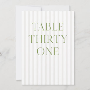 Classic Sage Green & Beige Wedding 31 Tischnummer