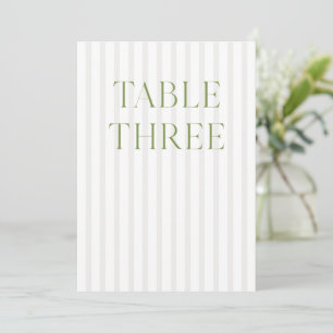 Classic Sage Green & Beige Wedding Tischnummer