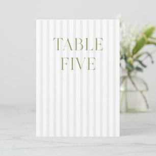 Classic Sage Green & Beige Wedding Tischnummer