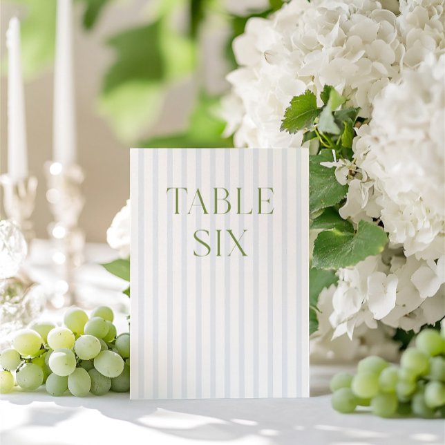 Classic Sage Green & Blue Wedding Tischnummer (Classic Sage Green & Blue Wedding Table Number)