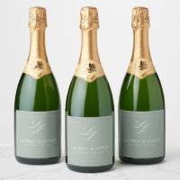 Classic Sage Green Elegant Monogram Script Hochzei