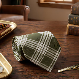 Classic Sage Green Kariert Krawatte