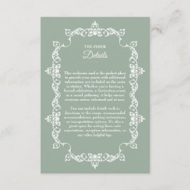 Classic Sage Green Ornately Framed Wedding Begleitkarte