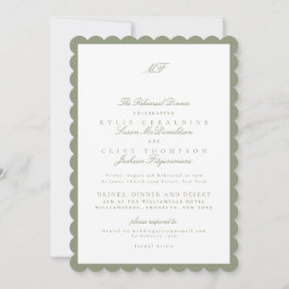 Classic Sage Green Wedding Probe Dinner Einladung