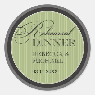 Classic Sage Pinstripe Probe Dinner Sticker