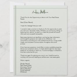 Classic Sage Realtor Client Correspondence Letter Briefbogen