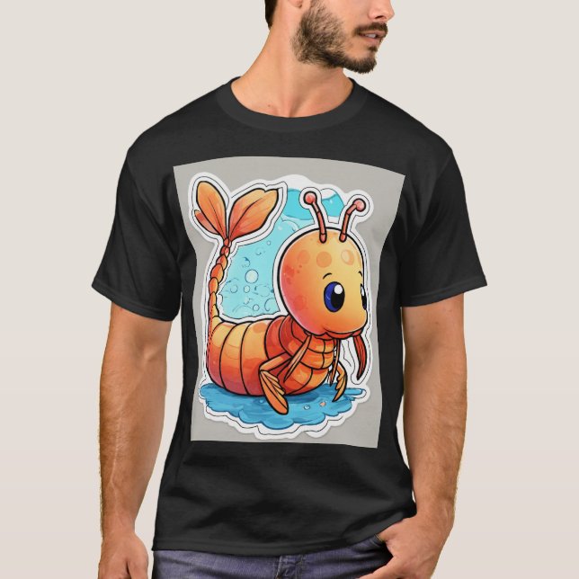 Classic Sailor Jerry Shrimp Flash Tattoo T - Shirt (Vorderseite)