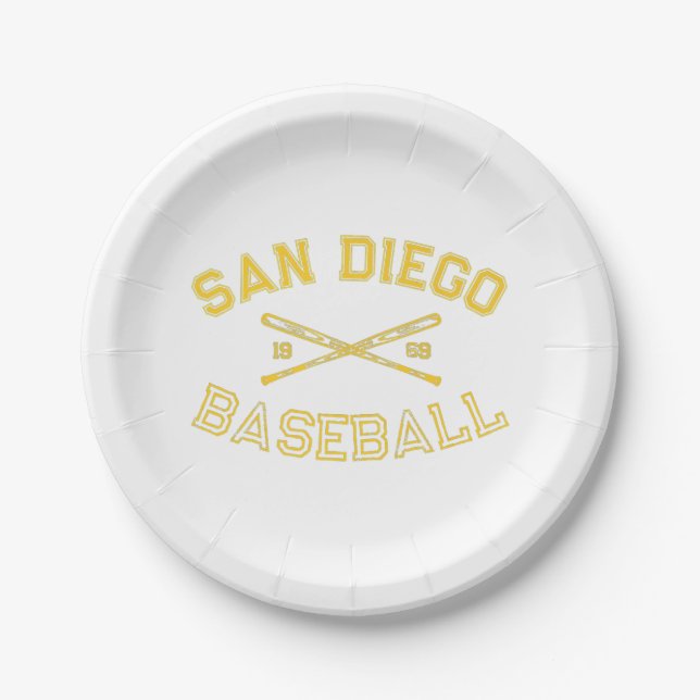 Classic San Diego California Baseball Fan Retro Vi Pappteller (Vorderseite)
