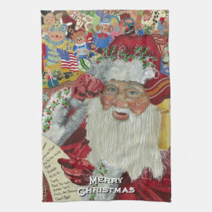 Classic Santa Checking it Zweimal Küchentücher