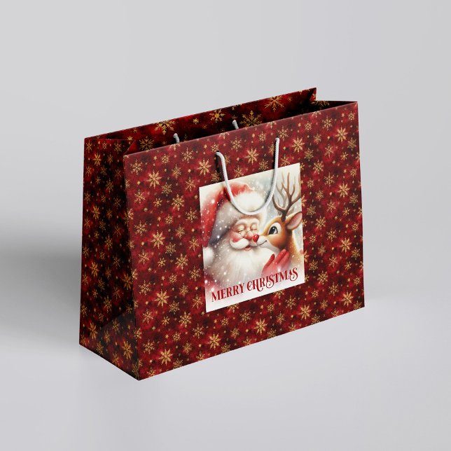 Classic Santa Claus and Rudolph Christmas Kids   Große Geschenktüte (Classic Santa Claus and Rudolph Christmas Kids Gift Bag

)
