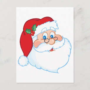 Classic Santa Claus Head Feiertagspostkarte