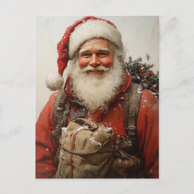 Classic Santa Claus Heartwarming Weihnachten Kunst (Vorderseite)
