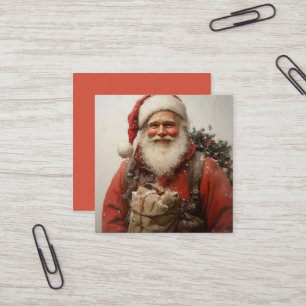Classic Santa Claus Heartwarming Weihnachten Kunst Quadratische Visitenkarte