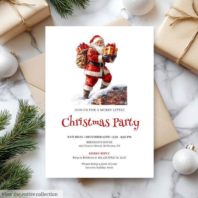 Classic Santa Claus Kids Holiday Party Invitation Einladung (Classic Santa Claus Kids Holiday Party Invitation

)